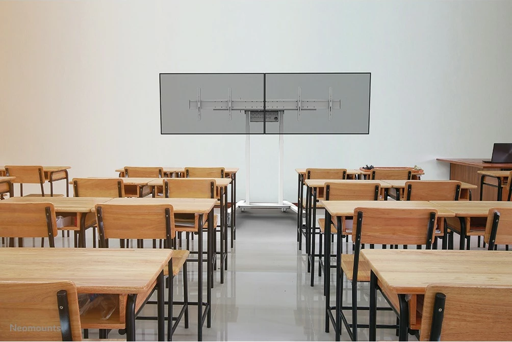 Karrocë TV Neomounts FL55-875WH1, motorike, për ekrane 55-100 inç, e bardhë