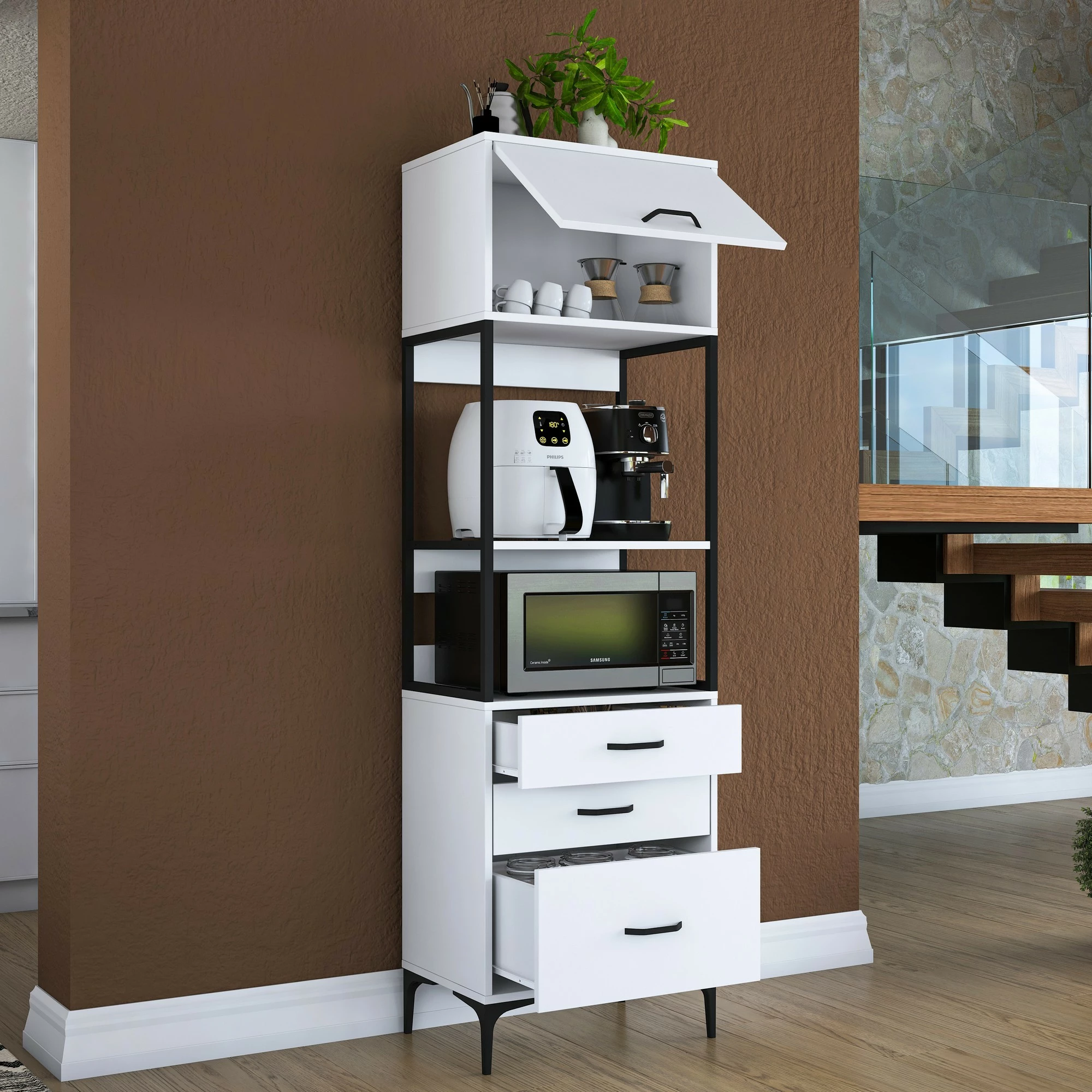 Dollap multifunksional Hanah Home, JE135 - 3101, i bardhë