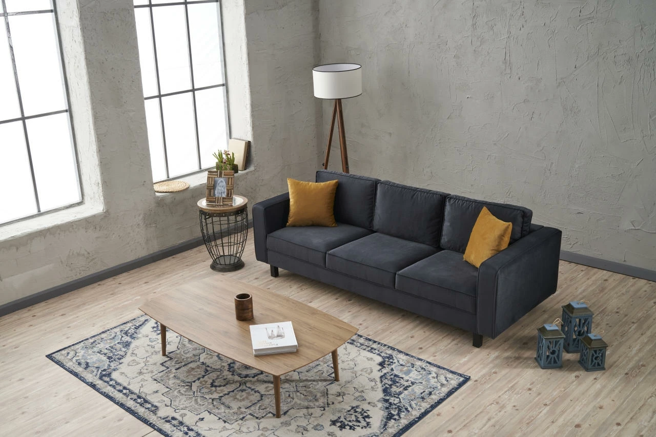 Divan treshe Atelier del Sofa, kadife Kale, antracit