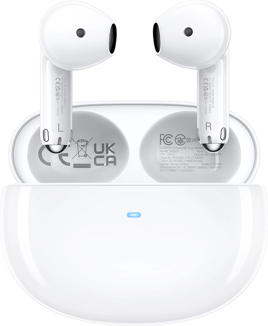 Kufje wireless Ugreen HiTune H5 WS201, TWS, Bluetooth 5.3, 400 mAh, të bardha