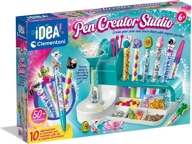 Set kreativ Clementoni Pen Creator Studio, për fëmijë, 50+ aksesorë, shumëngjyrësh