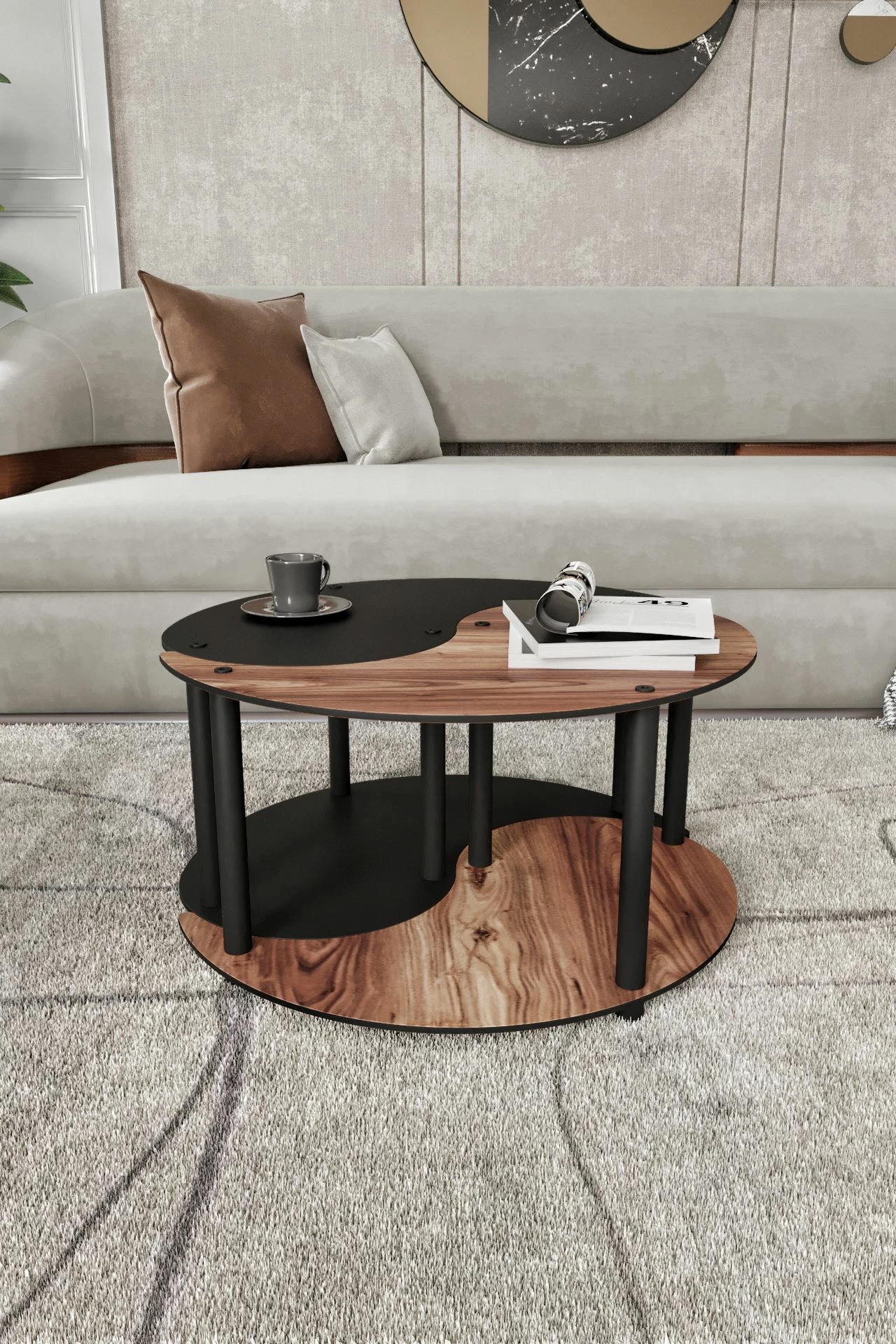 Set tavolinash kafeje Skye Decor, Yi Yang2L, ngjyrë arre, 70cm