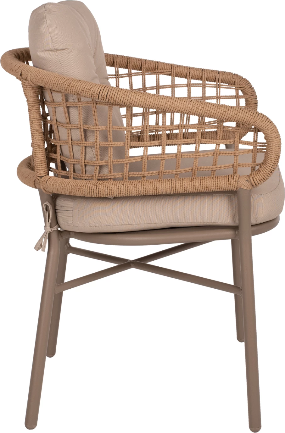Karrige alumini mocha profesionale rattan & jastëkë bezhë FH5863.02 60x56x84 cm