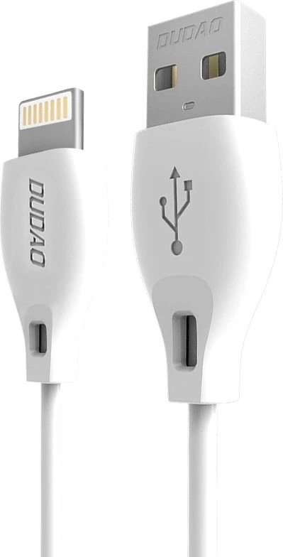 Kabllo USB në Lightning, Dudao L4L, 1 m, 2.4A, USB 2.0, e bardhë