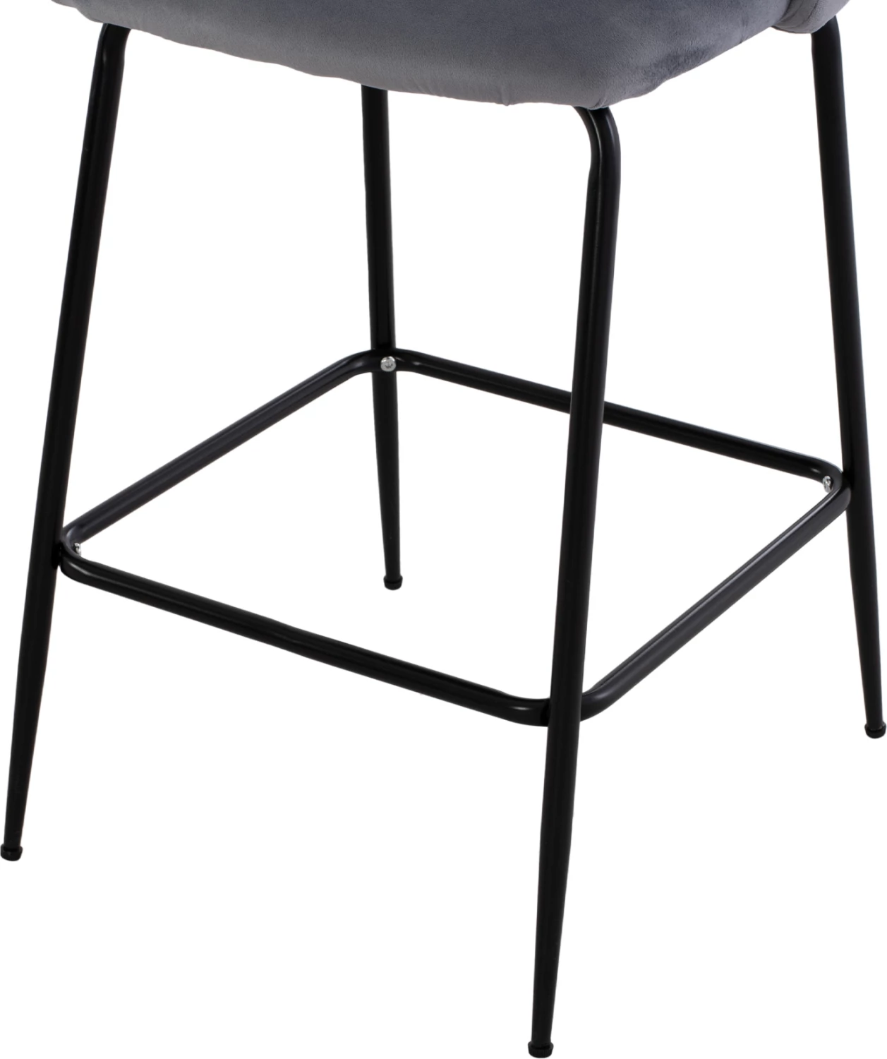 Karrige për bar, lartësi mesatare, FH8732.11, këmbë metalike, kadife gri, 50x56x98 cm., set prej 2 copë