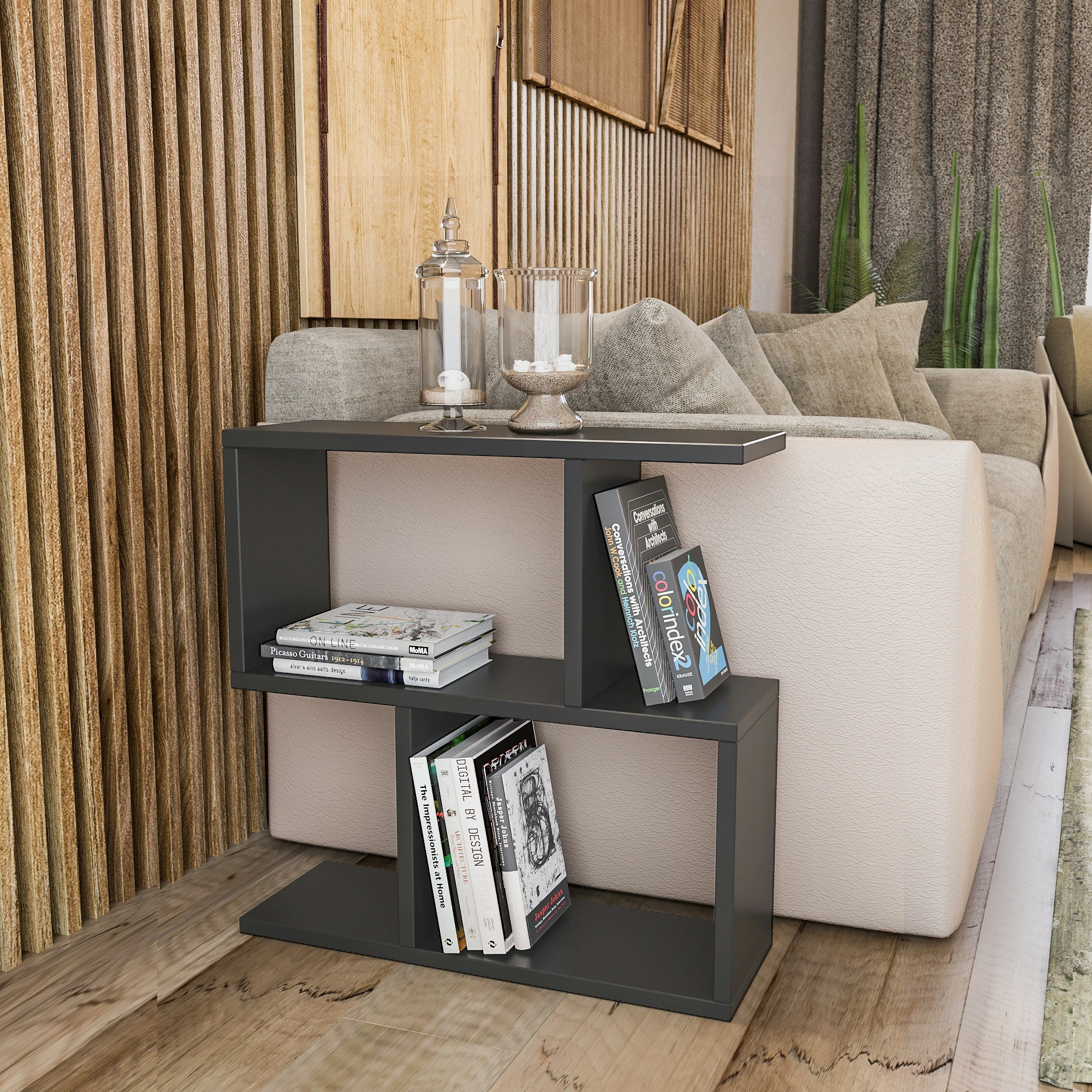 Tavolinë anësore Hanah Home, Life, ngjyrë antracit