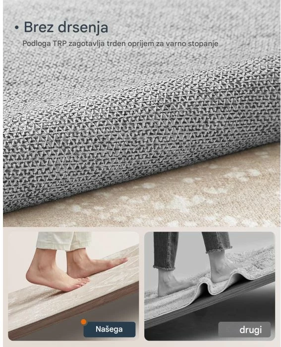 Tepih SONGMICS HOME TAR027K01 jo-rrëshqitës 120 x 170 cm, cappuccino