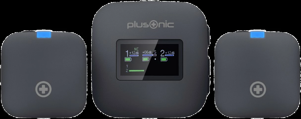 Mikrofon wireless Plusonic PS-TDS8, USB Type C/Lightning/3,5mm, ngjyrë gri