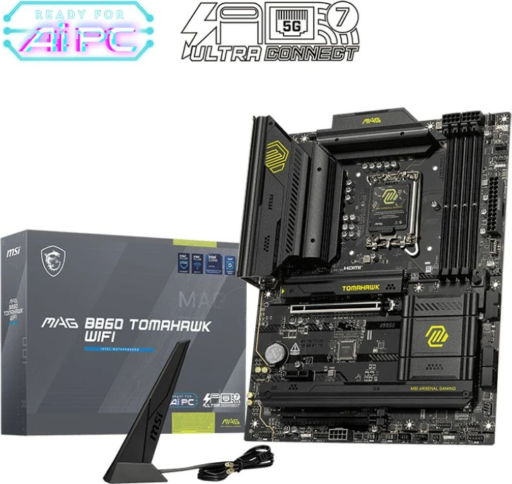 Pllakë amë MSI MAG B860 TOMAHAWK WIFI, ATX, LGA1851, DDR5, Wi-Fi 7, E zezë