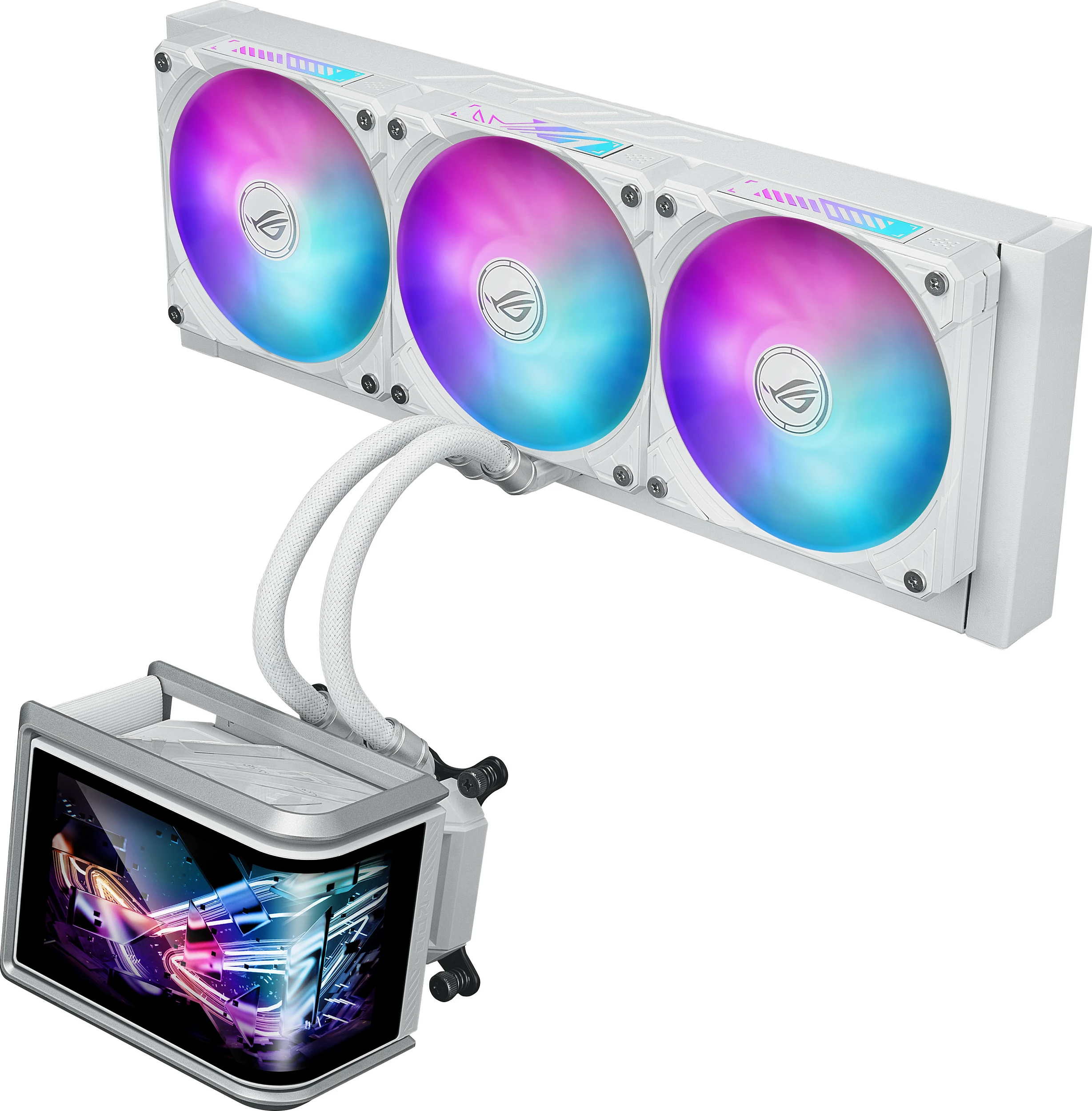 Ftohës lëngshëm AIO për CPU ASUS ROG RYUO IV SLC 360 ARGB, 3x120mm, LGA1700/1851, AM4/AM5, i bardhë