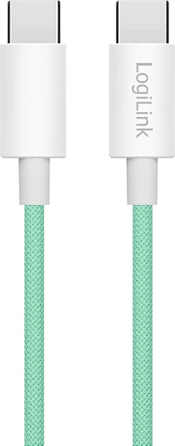 Kabllo USB-C LogiLink, USB 2.0, C në C, 1.5 m, 60W, e gjelbër