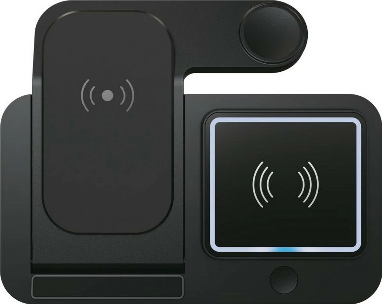 Karikues wireless Teltech 3n1, 15W, me mbajtës tavoline, zi