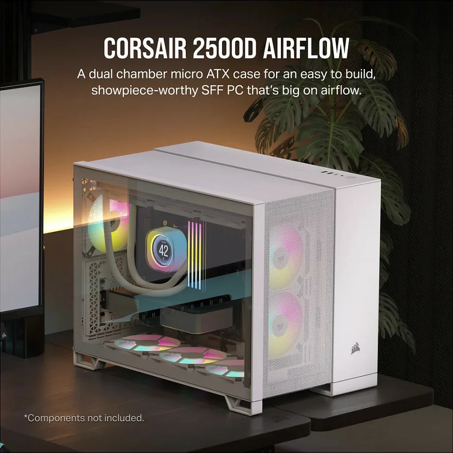 Kasë Corsair 2500D Airflow, Tempered Glass, e bardhë
