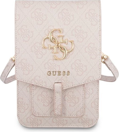 Çantë Guess GUWBG4GFPI 4G Metal Gold Logo, për smartphone/portofol, Rozë