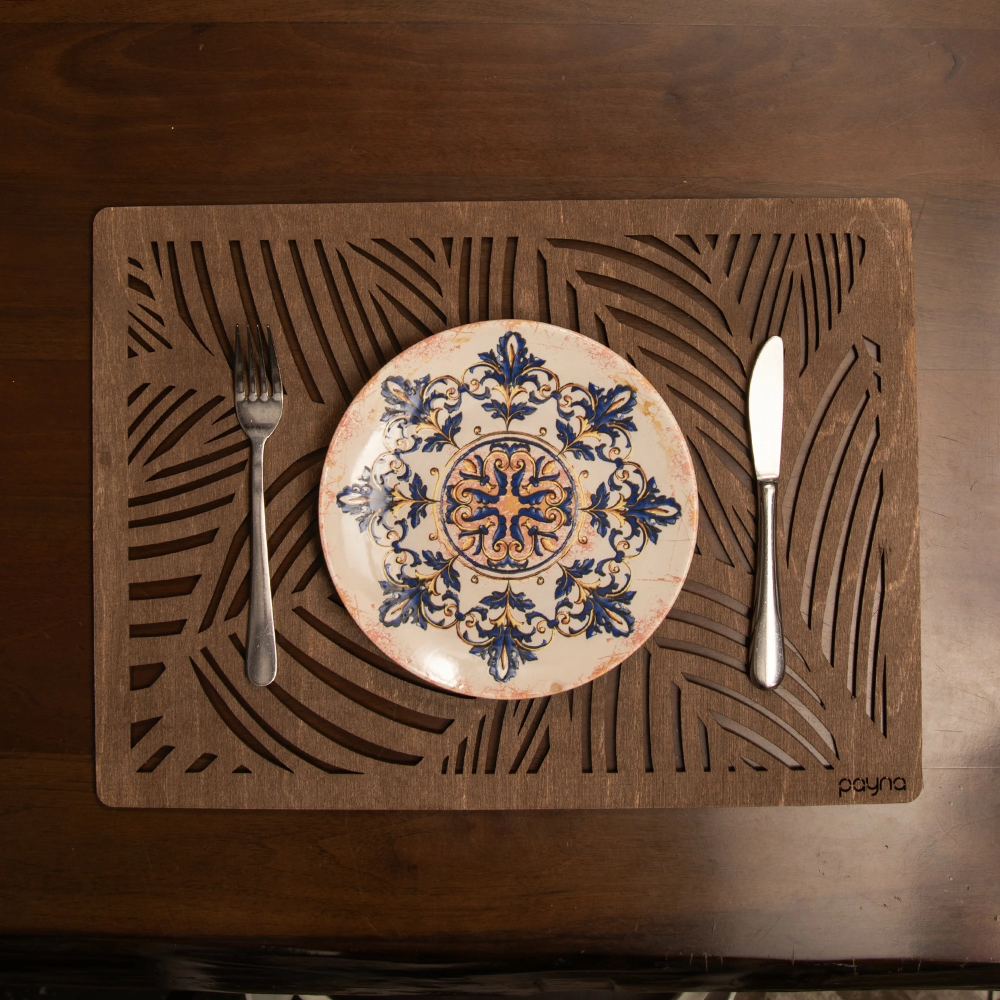 Set nënshtruesish druri për tavolinë (4 copë), Hermia, ngjyrë wenge