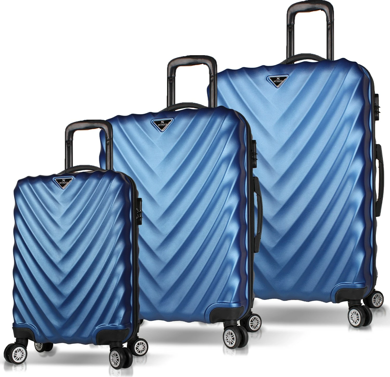 Set valixhesh (3 copë), ngjyrë blu e errët, Zoozie Bags, 6654