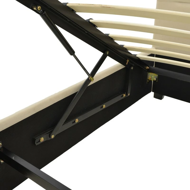 Krevat Molito kadife, ngjyrë ecru, me hapësirë për depo, 120x200cm