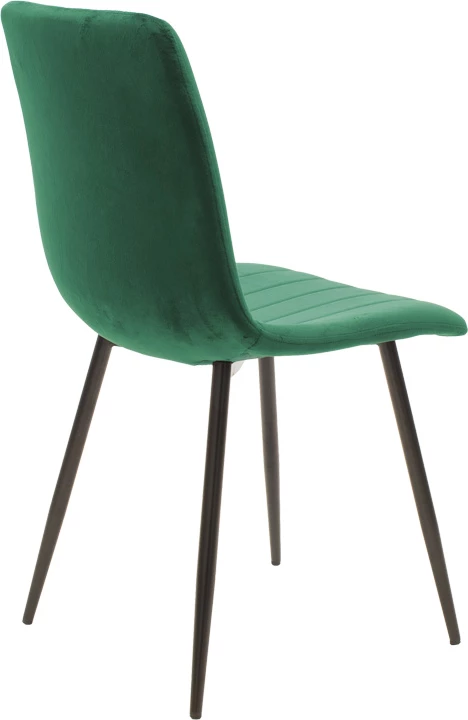 Tavolinë me karrige Balou-Noor, set prej 5 copësh, MDF i zi, kadife e gjelbër, D100x73cm