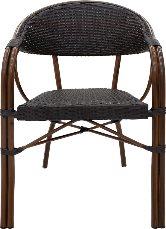 Karrige Paula metal-pe rattan ngjyrë kafe