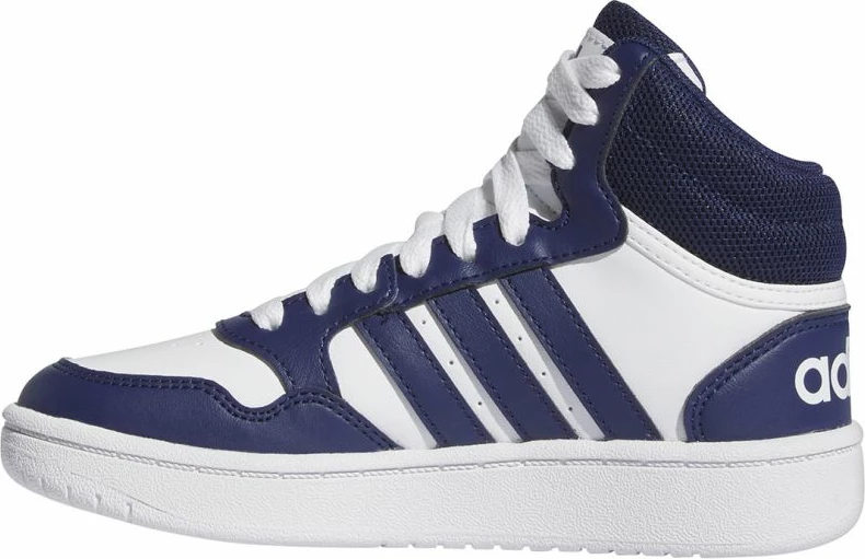Atlete për fëmijë adidas Hoops 3.0 Mid Jr, të bardha dhe blu marine [Madhësia: 37 1/3]