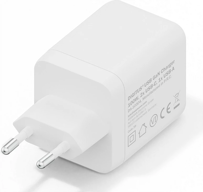 Karikues USB Digitus GaN 100W, 2x USB-C, 1x USB-A, i bardhë