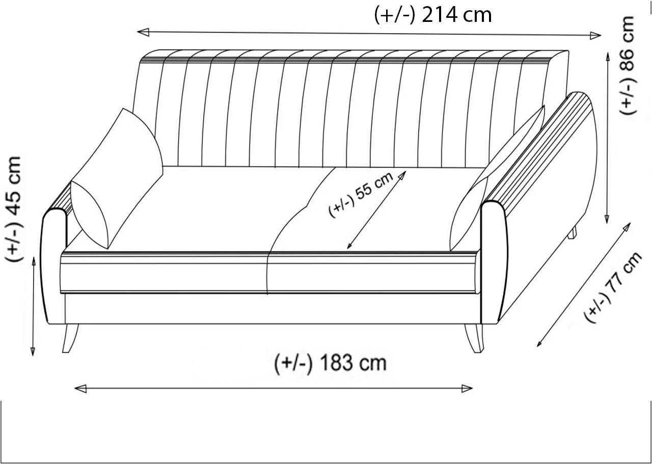 Divan-krevat 3 vendesh, Atelier del Sofa, Alkon, ngjyrë e kuqe tjegulle