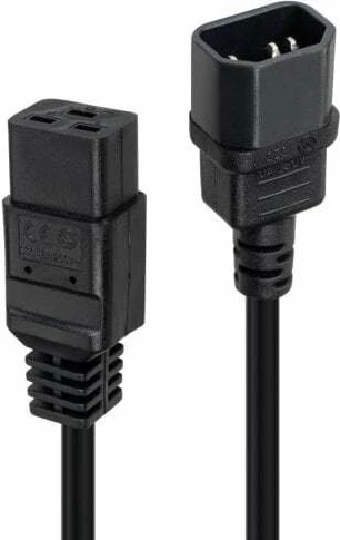 Kabllo zgjatëse rryme Lindy IEC C14 në IEC C19 3 m, e zezë