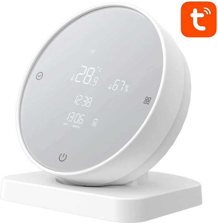 Sensor temperature dhe lagështie Avatto WHS20, Wi-Fi, me ekran LCD, i bardhë