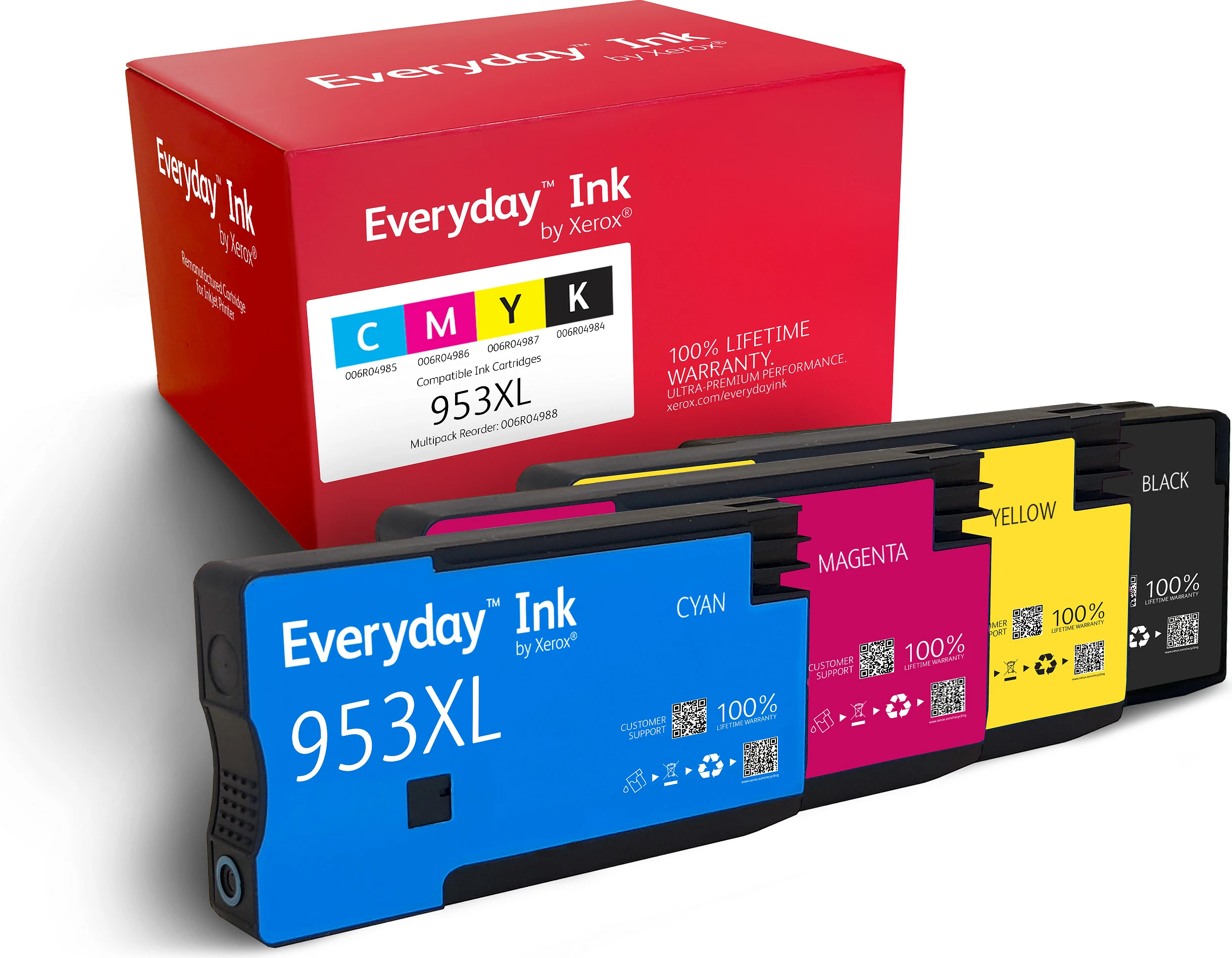 Kartusha boje Xerox Everyday 953XL Multipack, kompatibile me HP 953XL, XL, 4 copë CMYK
