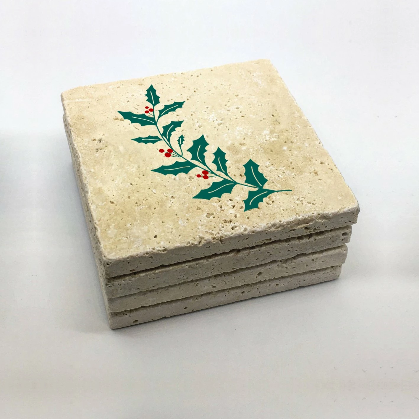 Set 4 copë mbrojtëse gotash prej guri natyral, shumëngjyrëshe, Hermia, TBA57581