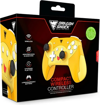 Kontroller loje DragonShock Poptop Wireless Pika, për Nintendo Switch, Bluetooth, USB-C, portokalli/kuqe/verdhe