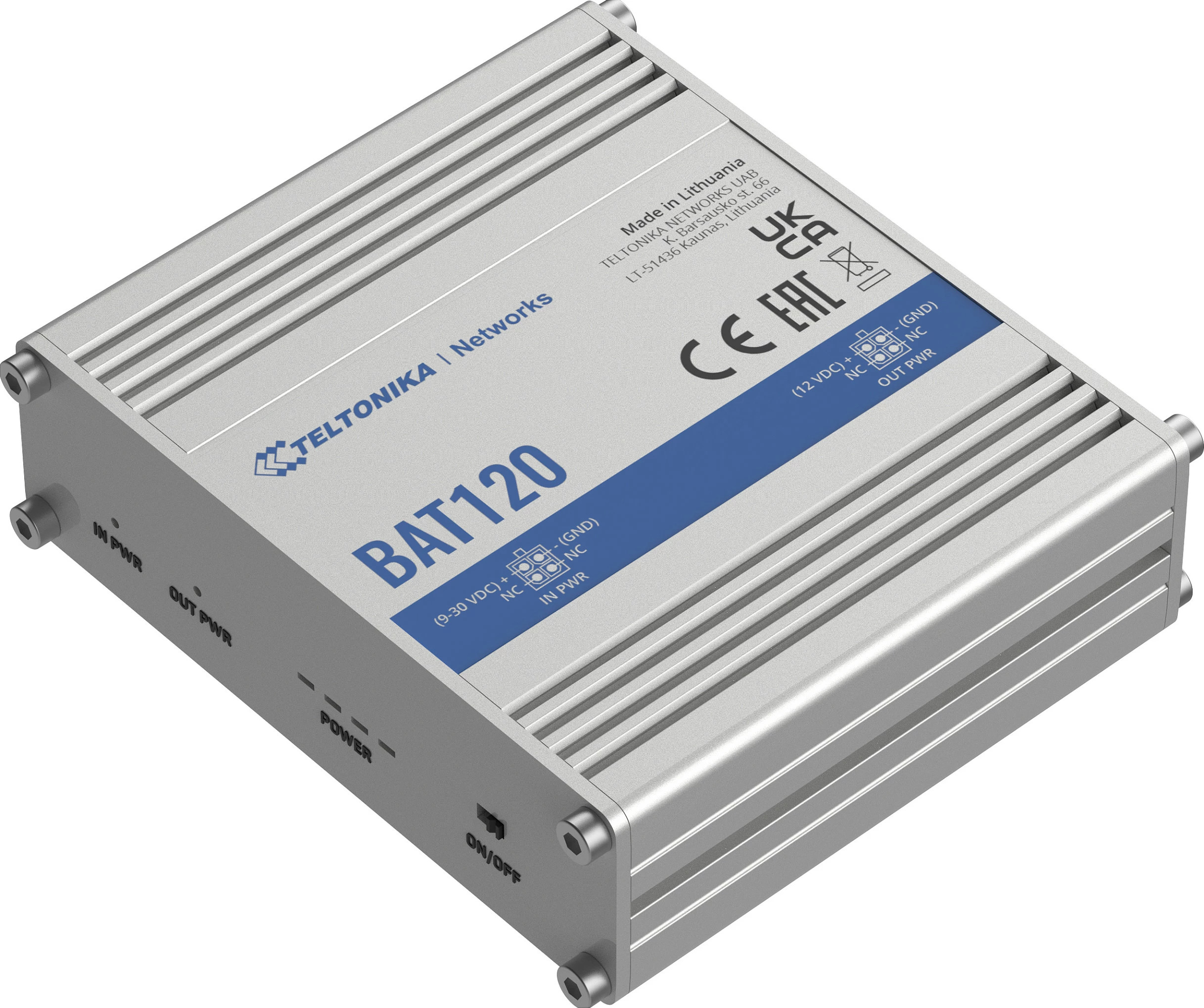UPS Teltonika BAT120, bateri rezervë DC 22W, Li-Ion 2.3Ah, stainless steel