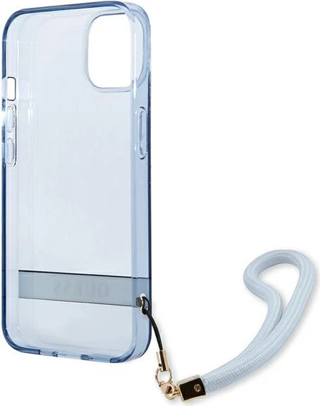 Mbështjellës Guess GUHCP13MHTSGSB për iPhone 13 6.1", Translucent Stap, kaltër