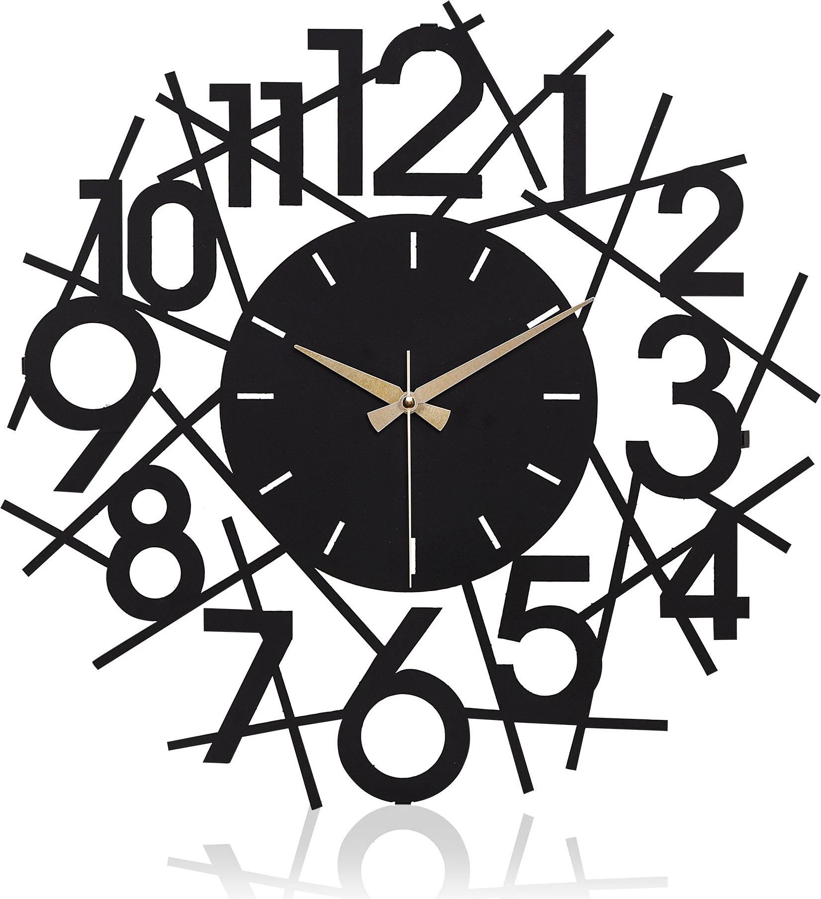 Orë muri dekorative prej metali, Wallity Lineal, e zezë