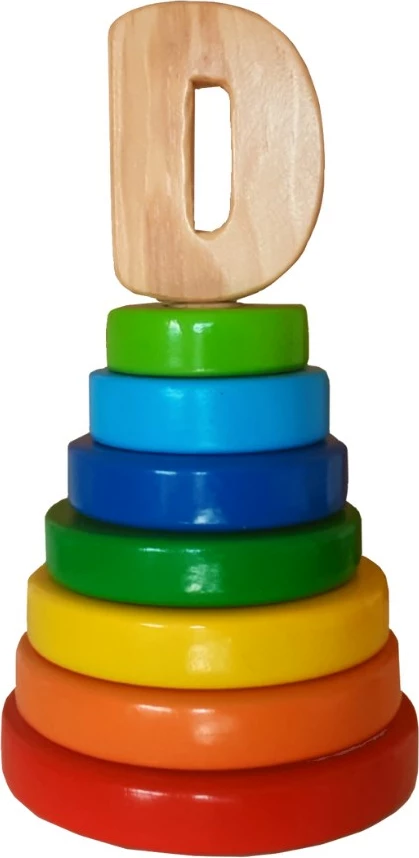 Lodër druri për fëmijë, shumëngjyrëshe, Skye Decor, Rainbow