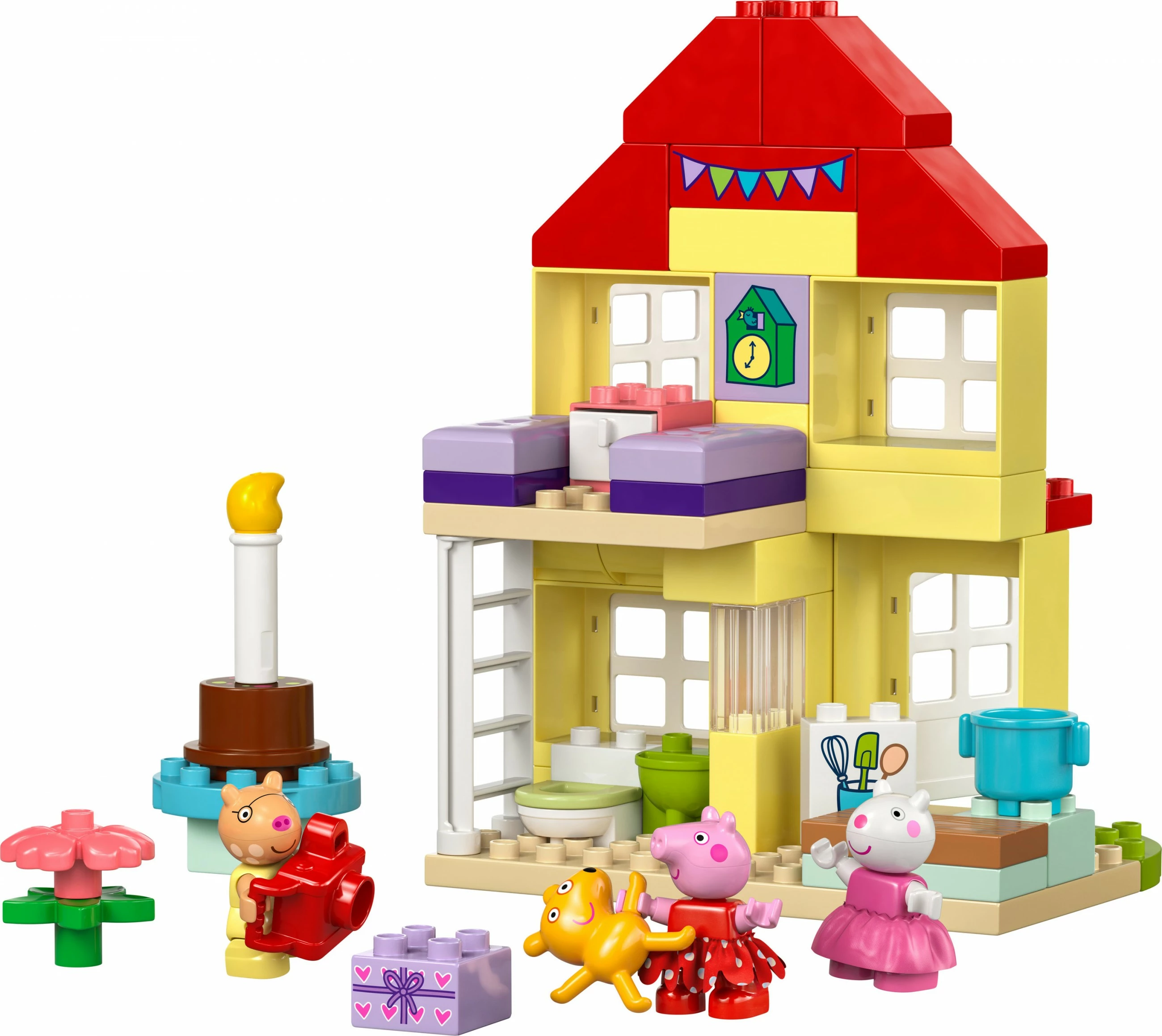 Set ndërtimi LEGO DUPLO 10433 Peppa Pig Birthday House, 59 pjesë, multikolor