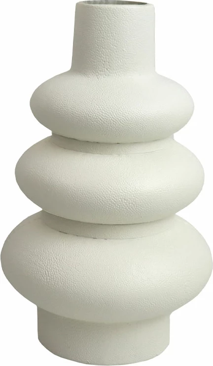 Vazo dekorative GALLINI, polirezine, ngjyrë e bardhë e zbehtë, 15x15x24.5cm