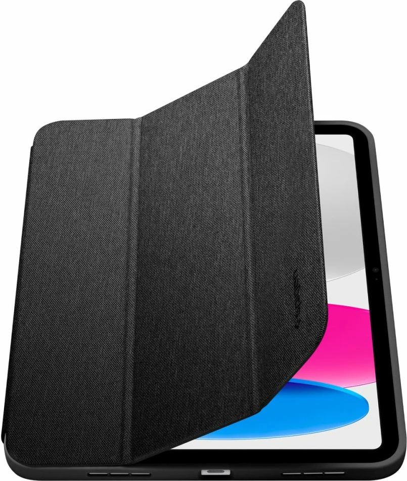 Mbështjellës tablet, Spigen Urban Fit, për Apple iPad 10.9" (2022 gjenerata 10) auto sleep/wake dhe me stand, i zi