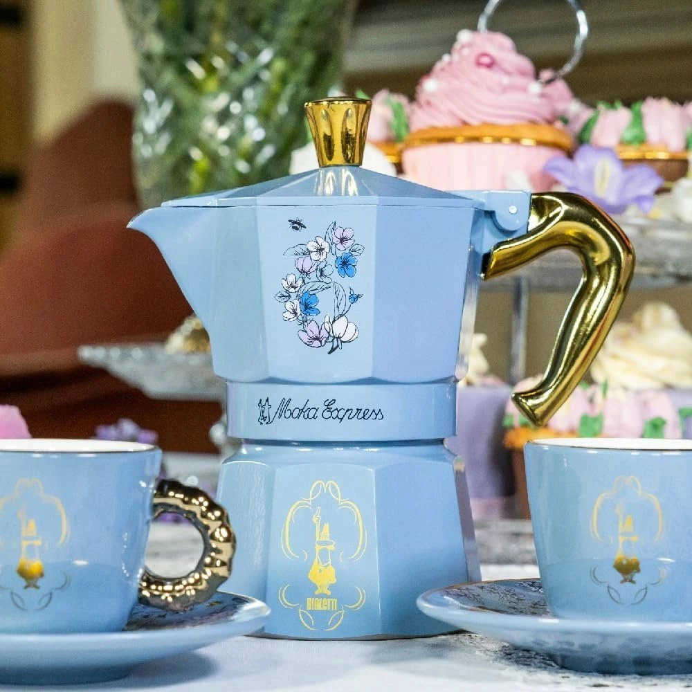 Kafetiere moka Bialetti Moka Express Bridgerton 2501020211, 3 filxhanë (150 ml), alumini, blu