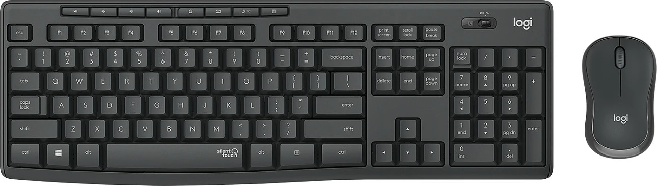 Set tastierë dhe maus Logitech MK295 Silent Wireless Combo, QWERTZ, i zi