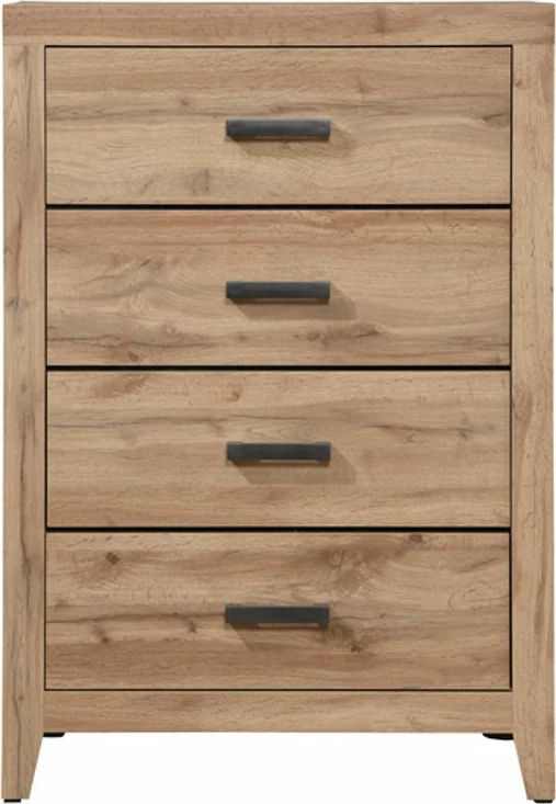 Komodë me 4 sirtarë, ngjyrë natyrale, 80x41x121