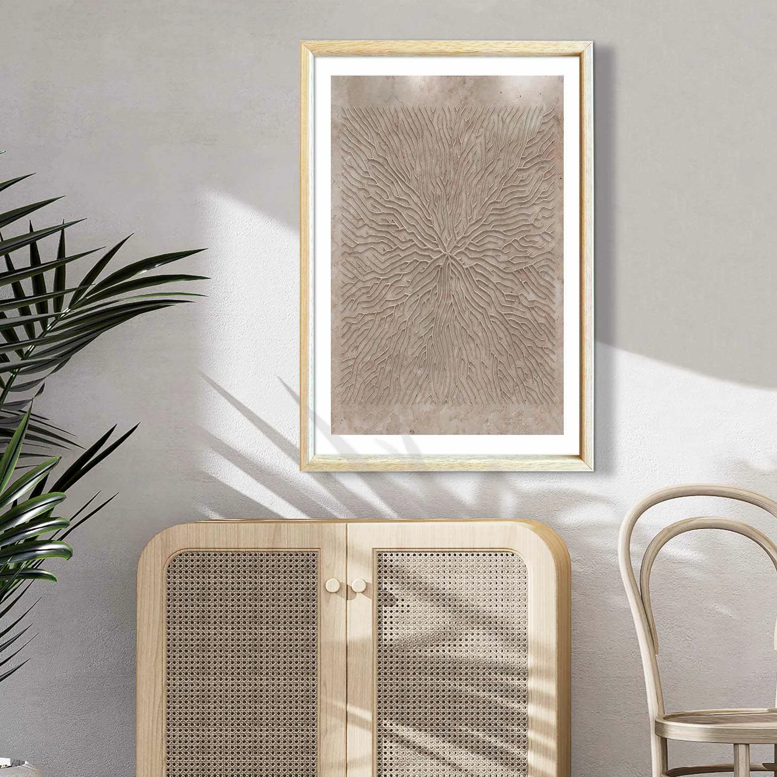 Pikturë dekorative me kornizë MDF, Wallity, Ahswabisabi-010, 62x92 cm