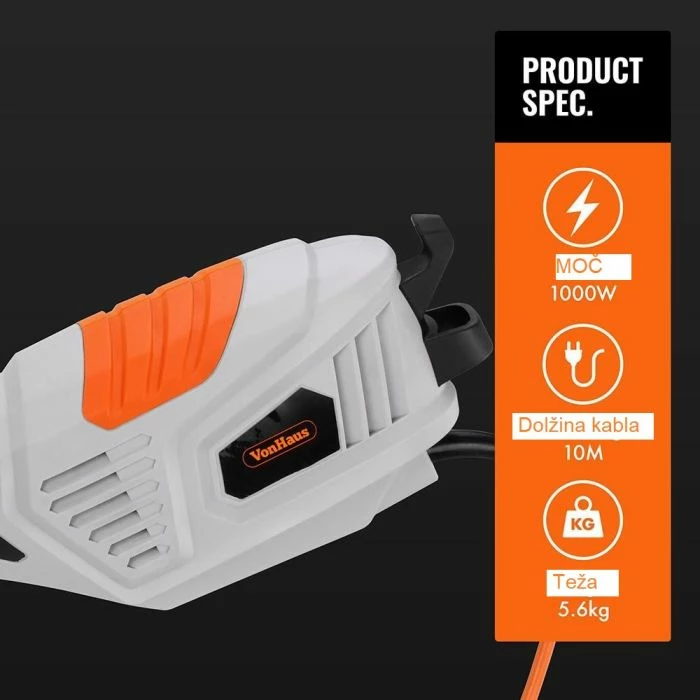 Trimer bari dhe krasitës shkurresh 2-në-1 VONHAUS 2515367 1000W, kabllo 10m