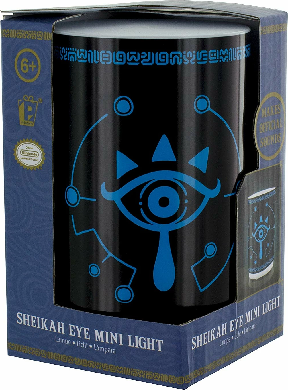 Lampë tavoline Paladone The Legend of Zelda Sheikah Eye mini 11cm, me efekte zanore, 3x AAA, e zezë