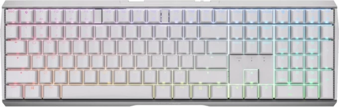 Tastierë Cherry MX 3.0S wireless, MX Red, RGB, e bardhë