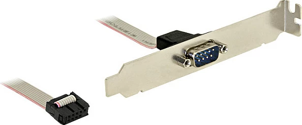 Braket serial COM DeLOCK 89353, DB9, 0.25 m, gri