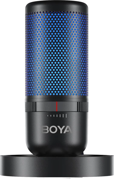 Mikrofon BOYA K3 me kabllo USB-C, 48 kHz/16-bit, superkardioid, RGB, me stativ tavoline & pop filter, i zi