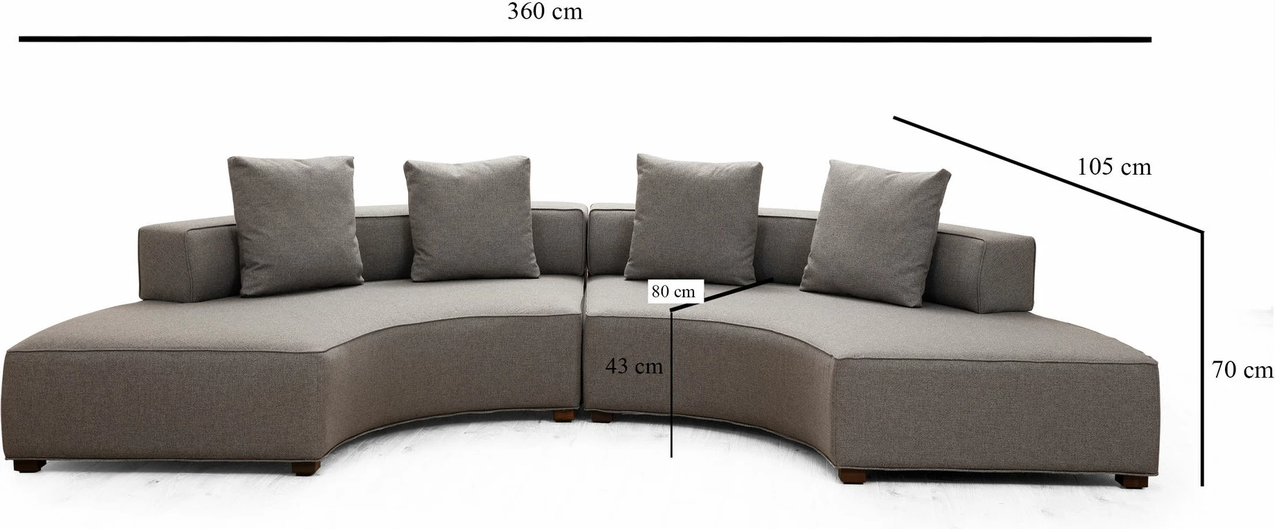 Këndare Atelier del Sofa, model Gondol-2, ngjyrë gri