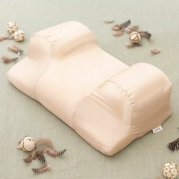 Jastëk ortopedik anti-rrudha InnovaGoods INNOVAGOODS, memory foam, 50x14x30 cm, me mbulesë sateni e heqshme, bezhë