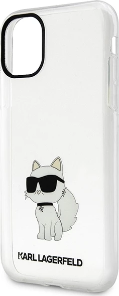 Mbështjellës Karl Lagerfeld Ikonik Choupette për iPhone 11/XR, transparent